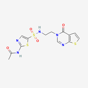 N-(5-(N-(2-(4-oxothieno[2,3-d]pyrimidin-3(4H)-yl)ethyl)sulfamoyl)thiazol-2-yl)acetamide