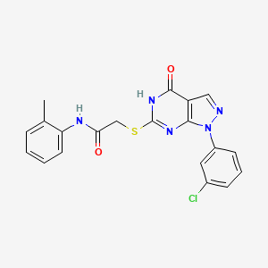 2-((1-(3-chlorophenyl)-4-hydroxy-1H-pyrazolo[3,4-d]pyrimidin-6-yl)thio)-N-(o-tolyl)acetamide