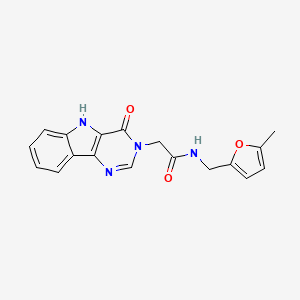 N-((5-methylfuran-2-yl)methyl)-2-(4-oxo-4,5-dihydro-3H-pyrimido[5,4-b]indol-3-yl)acetamide