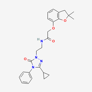N-(2-(3-cyclopropyl-5-oxo-4-phenyl-4,5-dihydro-1H-1,2,4-triazol-1-yl)ethyl)-2-((2,2-dimethyl-2,3-dihydrobenzofuran-7-yl)oxy)acetamide