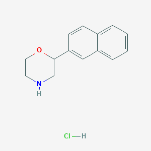 molecular formula C14H16ClNO B2621753 2-(Naphthalen-2-yl)morpholine hydrochloride CAS No. 1350768-35-2