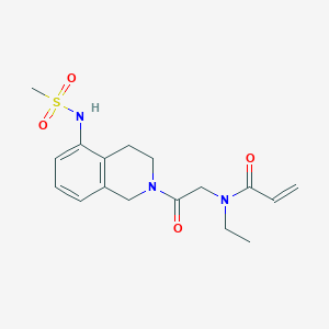 molecular formula C17H23N3O4S B2621757 N-Ethyl-N-[2-[5-(methanesulfonamido)-3,4-dihydro-1H-isoquinolin-2-yl]-2-oxoethyl]prop-2-enamide CAS No. 2361764-06-7