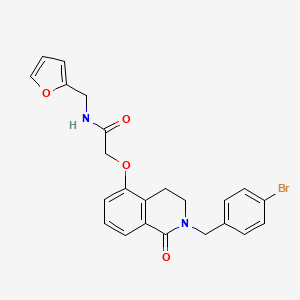 molecular formula C23H21BrN2O4 B2621770 2-({2-[(4-bromophenyl)methyl]-1-oxo-1,2,3,4-tetrahydroisoquinolin-5-yl}oxy)-N-[(furan-2-yl)methyl]acetamide CAS No. 850904-42-6