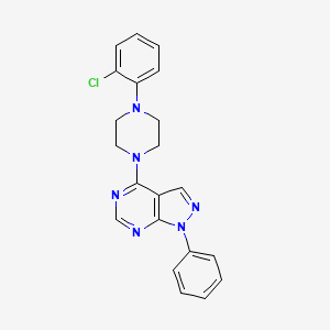 molecular formula C21H19ClN6 B2621775 1-(2-chlorophenyl)-4-{1-phenyl-1H-pyrazolo[3,4-d]pyrimidin-4-yl}piperazine 