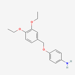 molecular formula C17H21NO3 B2621777 4-[(3,4-Diethoxybenzyl)oxy]aniline CAS No. 832741-24-9