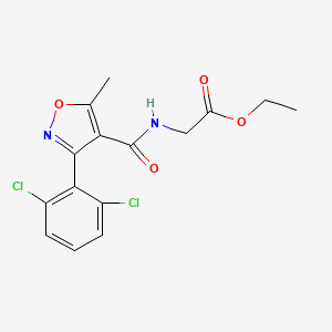 molecular formula C15H14Cl2N2O4 B2621778 Ethyl 2-({[3-(2,6-dichlorophenyl)-5-methyl-4-isoxazolyl]carbonyl}amino)acetate CAS No. 218456-07-6
