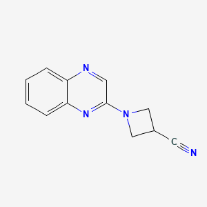 molecular formula C12H10N4 B2621783 1-(Quinoxalin-2-yl)azetidine-3-carbonitrile CAS No. 2034512-86-0