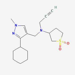 N-[(3-Cyclohexyl-1-methylpyrazol-4-yl)methyl]-1,1-dioxo-N-prop-2-ynylthiolan-3-amine
