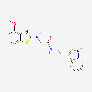 molecular formula C21H22N4O2S B2621798 N-(2-(1H-indol-3-yl)ethyl)-2-((4-methoxybenzo[d]thiazol-2-yl)(methyl)amino)acetamide CAS No. 1351591-07-5