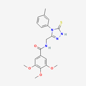 molecular formula C20H22N4O4S B2621801 3,4,5-trimethoxy-N-{[4-(3-methylphenyl)-5-sulfanylidene-4,5-dihydro-1H-1,2,4-triazol-3-yl]methyl}benzamide CAS No. 391887-68-6