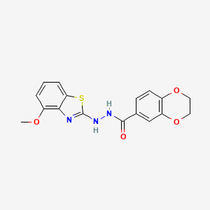 B2621811 N'-(4-methoxy-1,3-benzothiazol-2-yl)-2,3-dihydro-1,4-benzodioxine-6-carbohydrazide CAS No. 851978-41-1