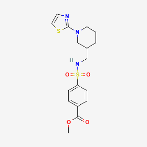 molecular formula C17H21N3O4S2 B2621831 methyl 4-({[1-(1,3-thiazol-2-yl)piperidin-3-yl]methyl}sulfamoyl)benzoate CAS No. 1706082-93-0