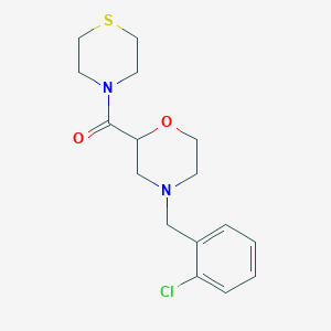 molecular formula C16H21ClN2O2S B2621865 4-[(2-Chlorophenyl)methyl]-2-(thiomorpholine-4-carbonyl)morpholine CAS No. 2415503-09-0