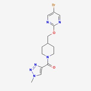 molecular formula C14H17BrN6O2 B2621868 5-bromo-2-{[1-(1-methyl-1H-1,2,3-triazole-4-carbonyl)piperidin-4-yl]methoxy}pyrimidine CAS No. 2379971-44-3