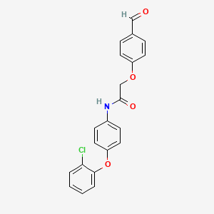 molecular formula C21H16ClNO4 B2621881 N-[4-(2-chlorophenoxy)phenyl]-2-(4-formylphenoxy)acetamide CAS No. 1031197-51-9