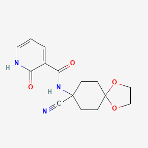 molecular formula C15H17N3O4 B2621890 N-{8-cyano-1,4-dioxaspiro[4.5]decan-8-yl}-2-hydroxypyridine-3-carboxamide CAS No. 1333789-48-2