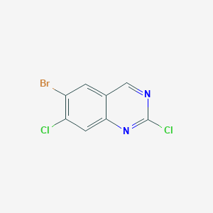 molecular formula C8H3BrCl2N2 B2621897 6-Bromo-2,7-dichloroquinazoline CAS No. 1036757-08-0