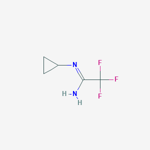 molecular formula C5H7F3N2 B2621898 N-cyclopropyl-2,2,2-trifluoroethanimidamide CAS No. 2202285-25-2