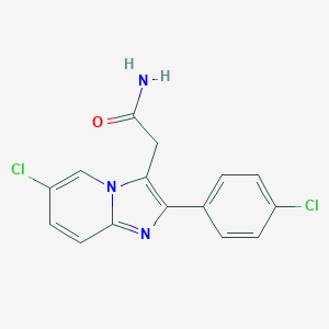 molecular formula C15H11Cl2N3O B026219 6-Chloro-2-(4-chlorophenyl)imidazo[1,2-a]pyridine-3-acetamide CAS No. 82626-73-1
