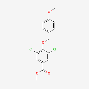 molecular formula C16H14Cl2O4 B2621908 Methyl 3,5-dichloro-4-[(4-methoxyphenyl)methoxy]benzoate CAS No. 866153-30-2