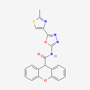 molecular formula C20H14N4O3S B2621932 N-[5-(2-methyl-1,3-thiazol-4-yl)-1,3,4-oxadiazol-2-yl]-9H-xanthene-9-carboxamide CAS No. 1251706-55-4