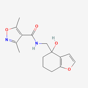 molecular formula C15H18N2O4 B2621933 N-((4-hydroxy-4,5,6,7-tetrahydrobenzofuran-4-yl)methyl)-3,5-dimethylisoxazole-4-carboxamide CAS No. 2309555-16-4