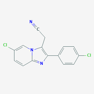 molecular formula C15H9Cl2N3 B026220 6-Chloro-2-(4-chlorophenyl)imidazo[1,2-a]pyridine-3-acetonitrile CAS No. 82626-72-0