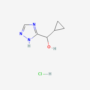 molecular formula C6H10ClN3O B2622035 Cyclopropyl(4H-1,2,4-triazol-3-yl)methanol hydrochloride CAS No. 2219408-78-1