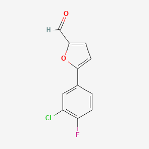 molecular formula C11H6ClFO2 B2622040 5-(3-Chloro-4-fluorophenyl)furan-2-carbaldehyde CAS No. 310459-43-9