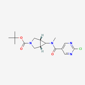 molecular formula C16H21ClN4O3 B2622047 Tert-butyl (1S,5R)-6-[(2-chloropyrimidine-5-carbonyl)-methylamino]-3-azabicyclo[3.1.0]hexane-3-carboxylate CAS No. 2402789-92-6
