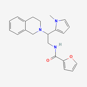 molecular formula C21H23N3O2 B2622052 N-(2-(3,4-dihydroisoquinolin-2(1H)-yl)-2-(1-methyl-1H-pyrrol-2-yl)ethyl)furan-2-carboxamide CAS No. 1049460-10-7