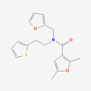 molecular formula C18H19NO3S B2622056 N-(furan-2-ylmethyl)-2,5-dimethyl-N-(2-(thiophen-2-yl)ethyl)furan-3-carboxamide CAS No. 1396687-39-0