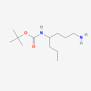 molecular formula C12H26N2O2 B2622095 tert-butylN-(1-aminoheptan-4-yl)carbamate CAS No. 2287279-59-6