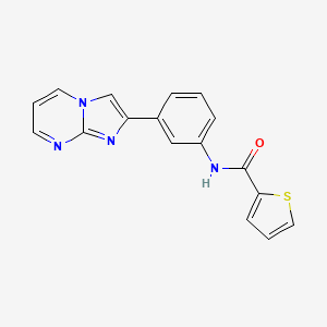 molecular formula C17H12N4OS B2622134 N-(3-{IMIDAZO[1,2-A]PYRIMIDIN-2-YL}PHENYL)THIOPHENE-2-CARBOXAMIDE CAS No. 847387-64-8