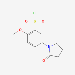 molecular formula C11H12ClNO4S B2622215 2-Methoxy-5-(2-oxopyrrolidin-1-yl)benzene-1-sulfonyl chloride CAS No. 927999-44-8