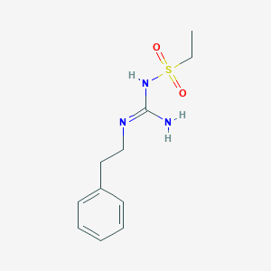 molecular formula C11H17N3O2S B2622226 N-(N-phenethylcarbamimidoyl)ethanesulfonamide CAS No. 869075-22-9
