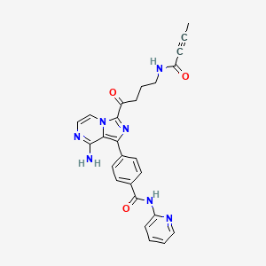 4-[8-Amino-3-[4-(but-2-ynoylamino)butanoyl]imidazo[1,5-a]pyrazin-1-yl]-N-pyridin-2-ylbenzamide