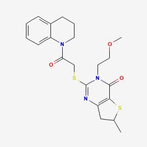 2-[2-(3,4-dihydro-2H-quinolin-1-yl)-2-oxoethyl]sulfanyl-3-(2-methoxyethyl)-6-methyl-6,7-dihydrothieno[3,2-d]pyrimidin-4-one