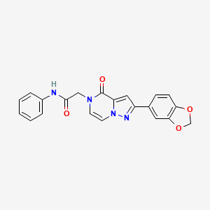 2-[2-(1,3-benzodioxol-5-yl)-4-oxopyrazolo[1,5-a]pyrazin-5(4H)-yl]-N-phenylacetamide