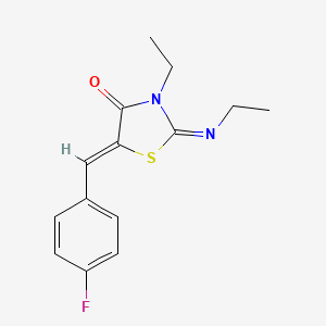 (2Z,5Z)-3-ethyl-2-(ethylimino)-5-(4-fluorobenzylidene)thiazolidin-4-one