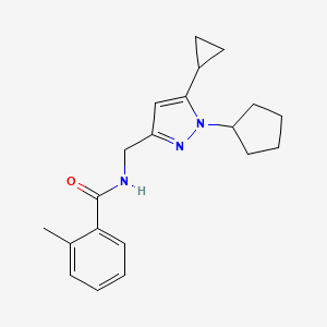N-((1-cyclopentyl-5-cyclopropyl-1H-pyrazol-3-yl)methyl)-2-methylbenzamide