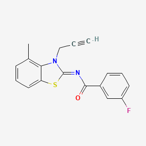 3-fluoro-N-(4-methyl-3-prop-2-ynyl-1,3-benzothiazol-2-ylidene)benzamide