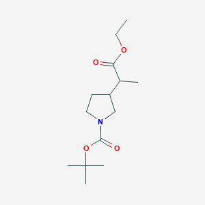 molecular formula C14H25NO4 B2622346 tert-butyl3-(1-ethoxy-1-oxopropan-2-yl)pyrrolidine-1-carboxylate CAS No. 2104261-91-6
