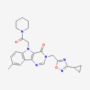 3-[(3-cyclopropyl-1,2,4-oxadiazol-5-yl)methyl]-8-methyl-5-(2-oxo-2-piperidin-1-ylethyl)-3,5-dihydro-4H-pyrimido[5,4-b]indol-4-one