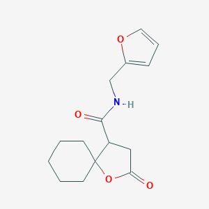 molecular formula C15H19NO4 B262238 N-(furan-2-ylmethyl)-2-oxo-1-oxaspiro[4.5]decane-4-carboxamide 