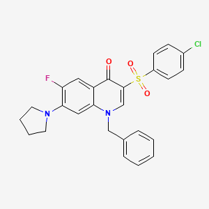 1-benzyl-3-[(4-chlorophenyl)sulfonyl]-6-fluoro-7-pyrrolidin-1-ylquinolin-4(1H)-one