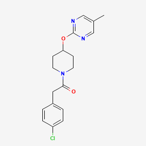 molecular formula C18H20ClN3O2 B2622389 2-(4-Chlorophenyl)-1-[4-(5-methylpyrimidin-2-yl)oxypiperidin-1-yl]ethanone CAS No. 2379952-38-0