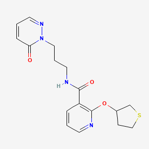 N-(3-(6-oxopyridazin-1(6H)-yl)propyl)-2-((tetrahydrothiophen-3-yl)oxy)nicotinamide