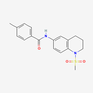 molecular formula C18H20N2O3S B2622392 N-(1-methanesulfonyl-1,2,3,4-tetrahydroquinolin-6-yl)-4-methylbenzamide CAS No. 941929-83-5