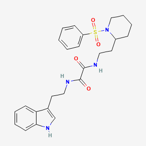 molecular formula C25H30N4O4S B2622393 N1-(2-(1H-indol-3-yl)ethyl)-N2-(2-(1-(phenylsulfonyl)piperidin-2-yl)ethyl)oxalamide CAS No. 898415-01-5